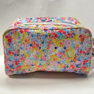 NEW TSA Cosmetic Toiletries Travel Zippered Makeup Case Spring Flowers